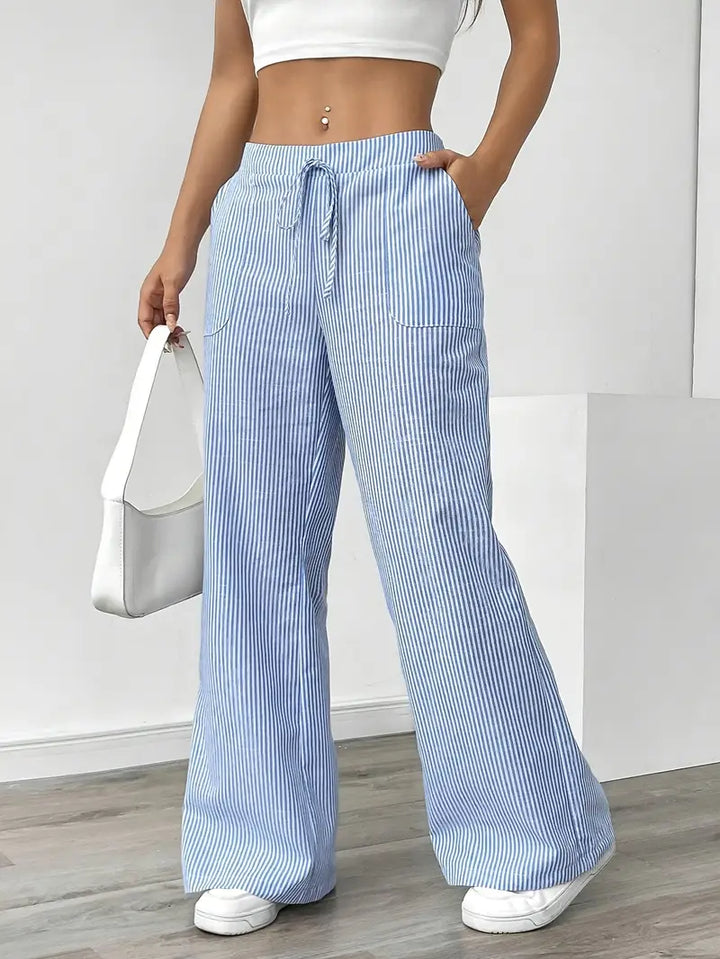 Nina™ - Elegant Striped Pant With Pockets