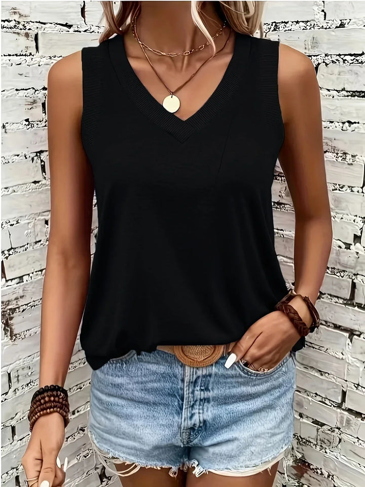 Jezzy - Breathable V-Neck And Sleeveless Top