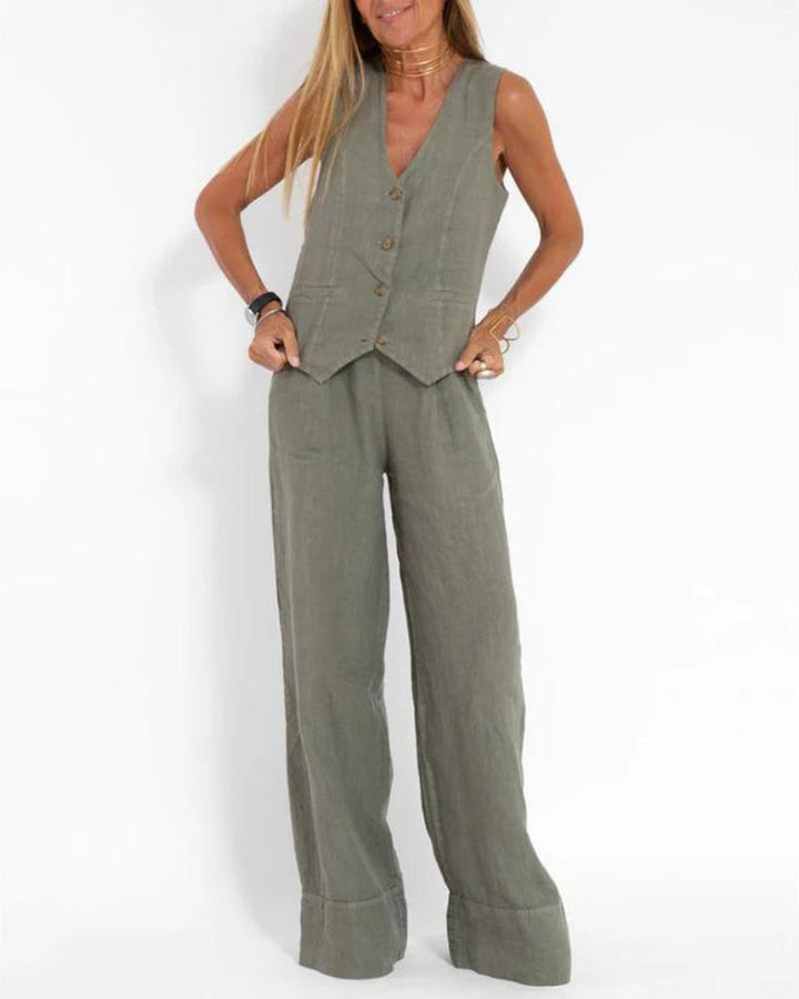 Lisa | Chic Vest Wide Pant Set