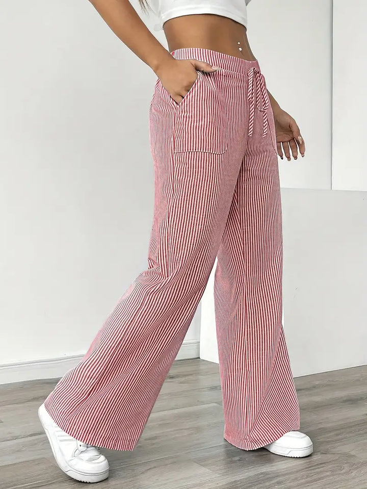 Nina™ - Elegant Striped Pant With Pockets