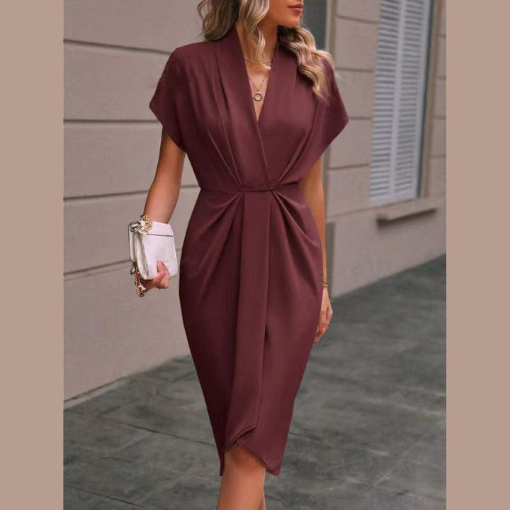 Kaye-Elegant Midi Wrap Dress  |