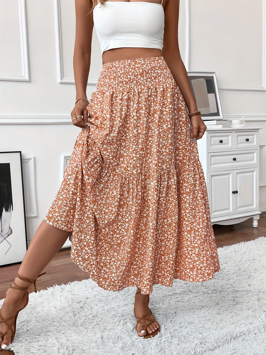 Malika – Tiered Floral Maxi Skirt