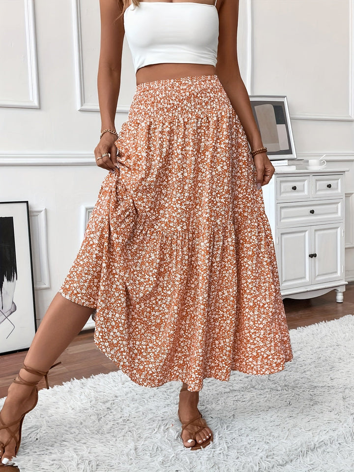 Malika – Tiered Floral Maxi Skirt