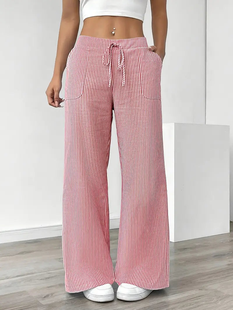 Nina™ - Elegant Striped Pant With Pockets