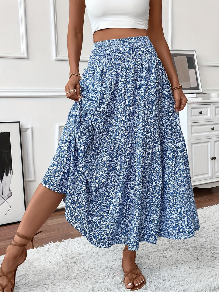 Malika – Tiered Floral Maxi Skirt